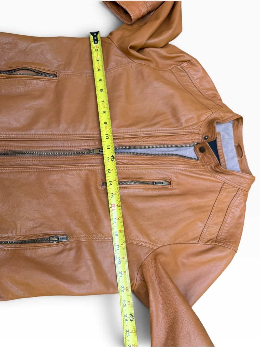 Vintage Wilsons Leather Men’s L Cognac Leather Moto Racer Jacket - Picture 12 of 15